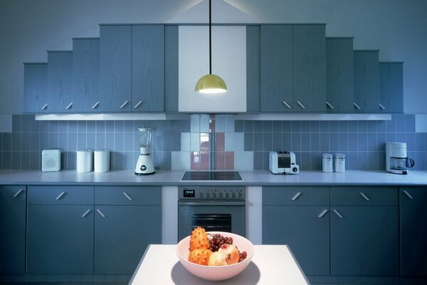 Design de cuisine moderne en bleu