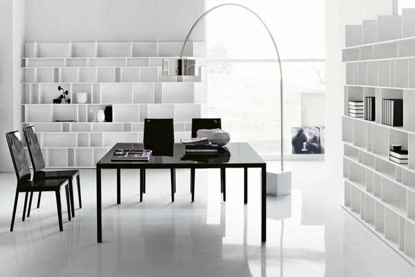 Style de bureau moderne en couleur blanche