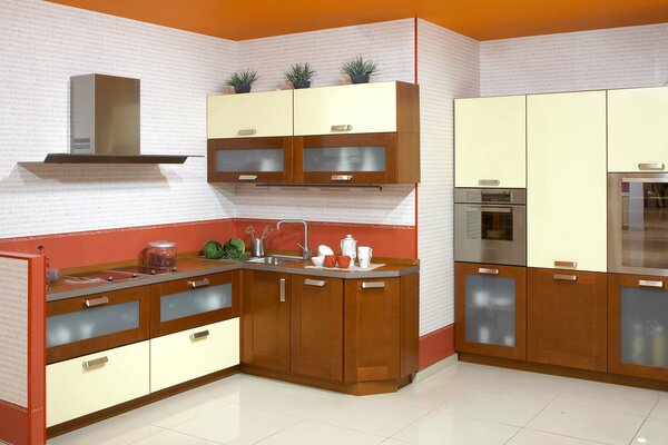 Cocina elegante como en la habitación