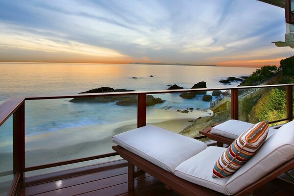 Balcony on the coast with sea view