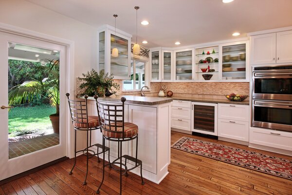 Small kitchen with a breakfast bar