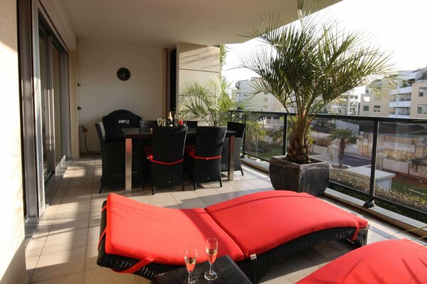 Relaxation area on the Spanish-style terrace