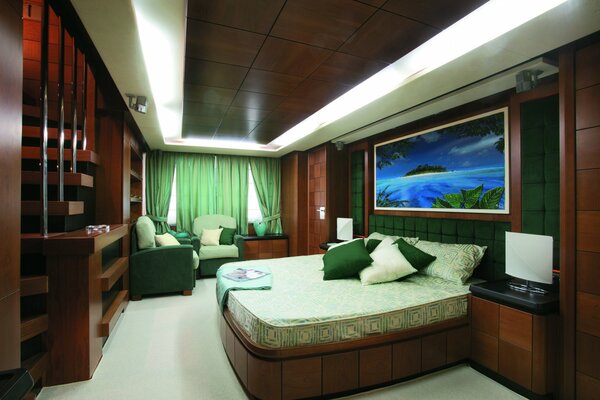 Stylish yacht design with luxury interior