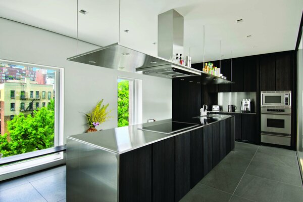 The interior of a modern urban kitchen