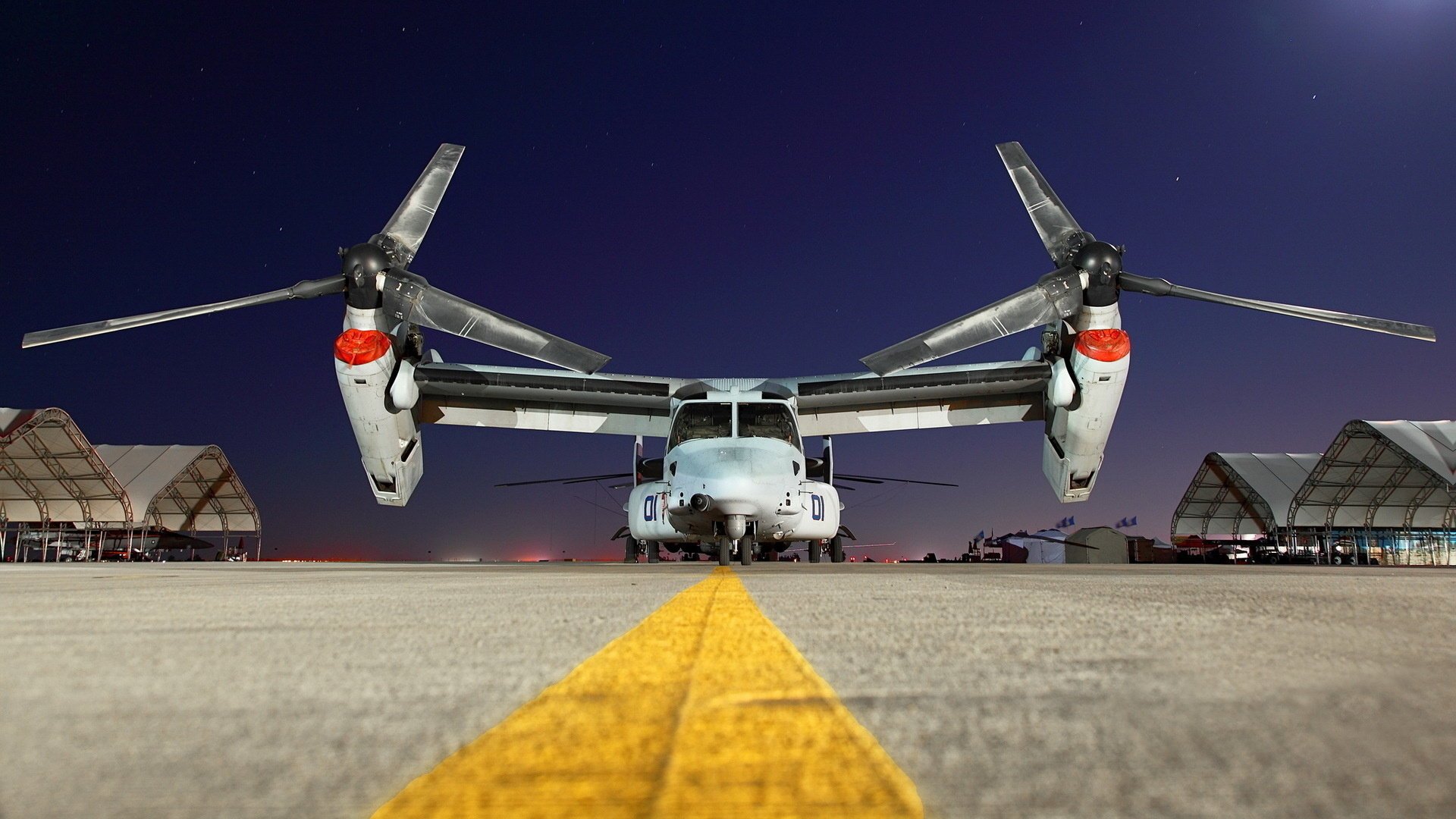 bell v-22 osprey the plane night the airfield