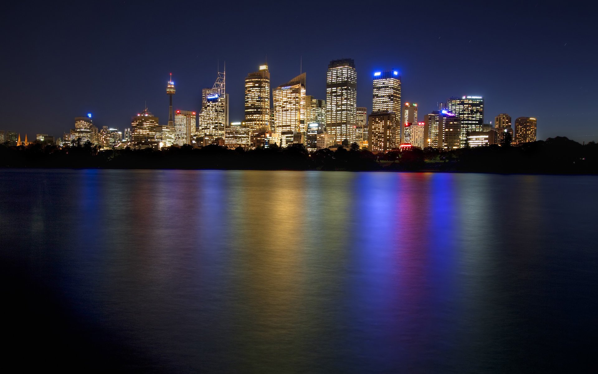 australia downtown skyline sydney night sydney night australia