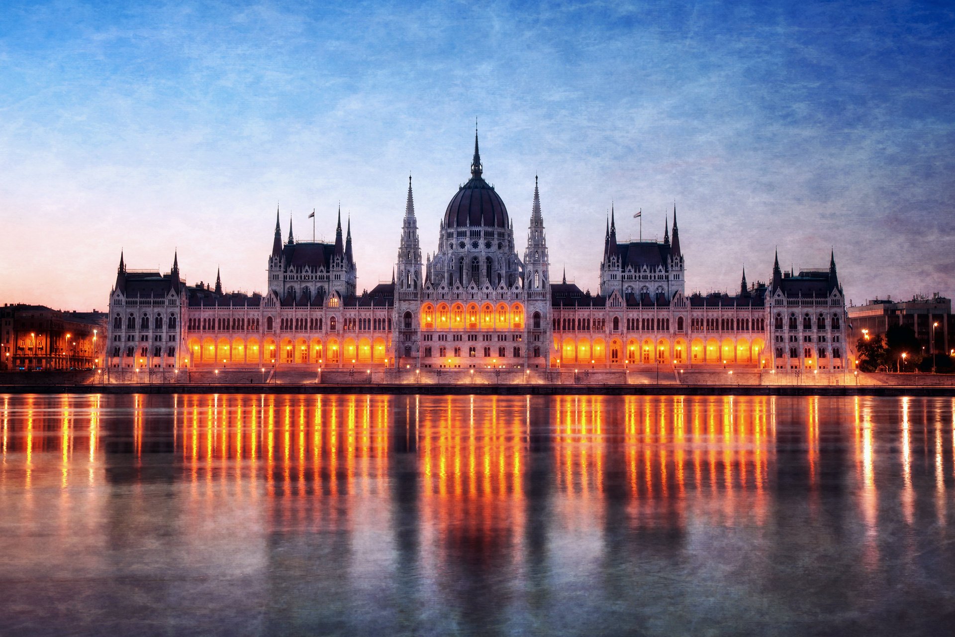 nuit rétro-éclairage lumières hongrie parlement budapest