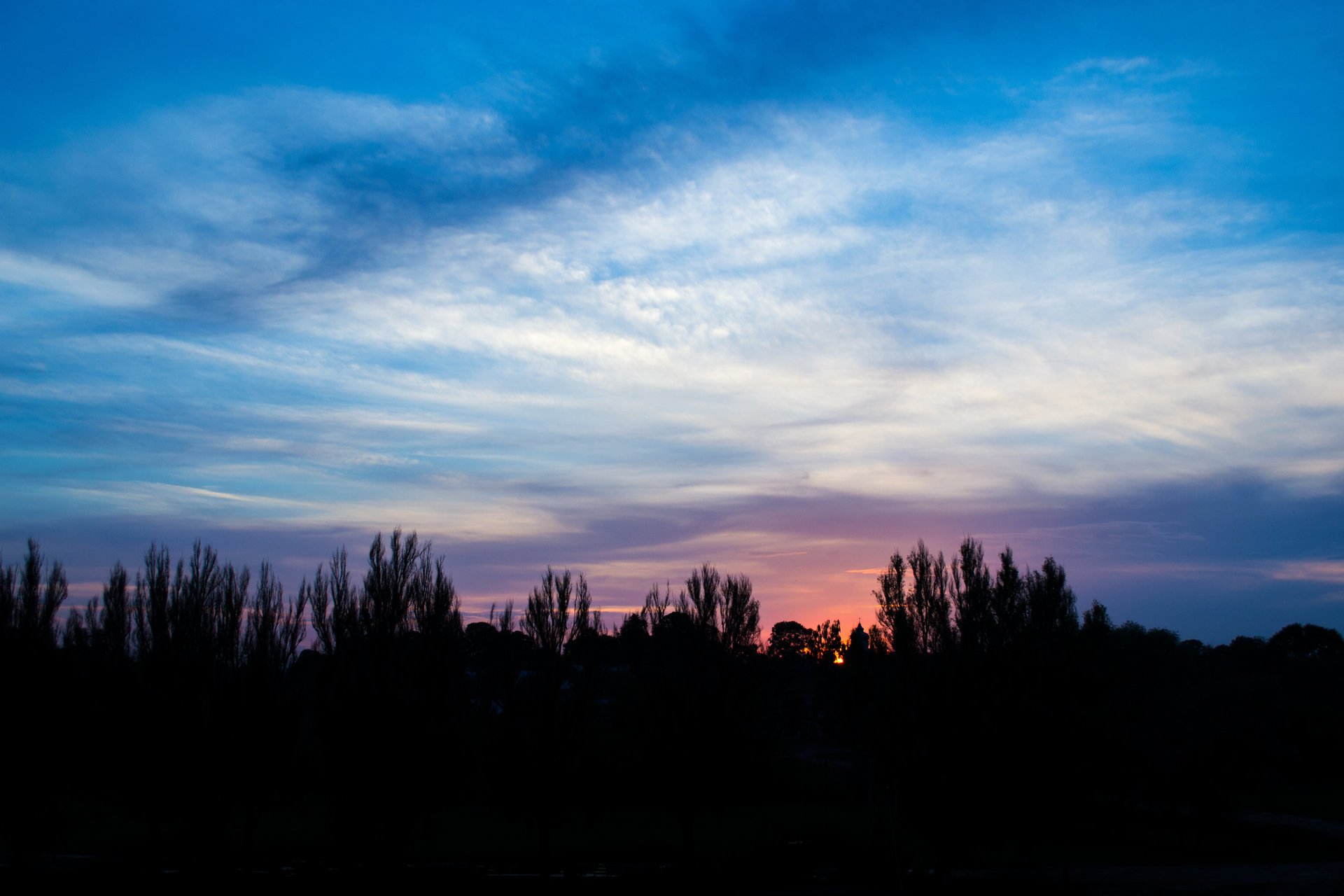 unset sky blue blue nature landscape dark