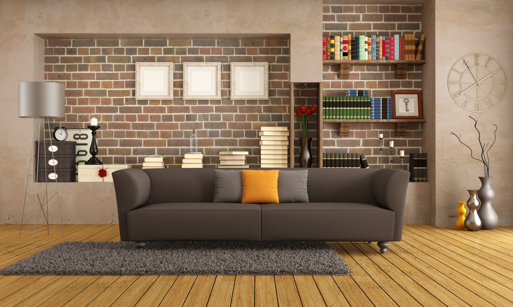 innenraum stilvolles design modern sofa wohnzimmer bibliothek dekor kissen modern vintage wohnzimmer dekor