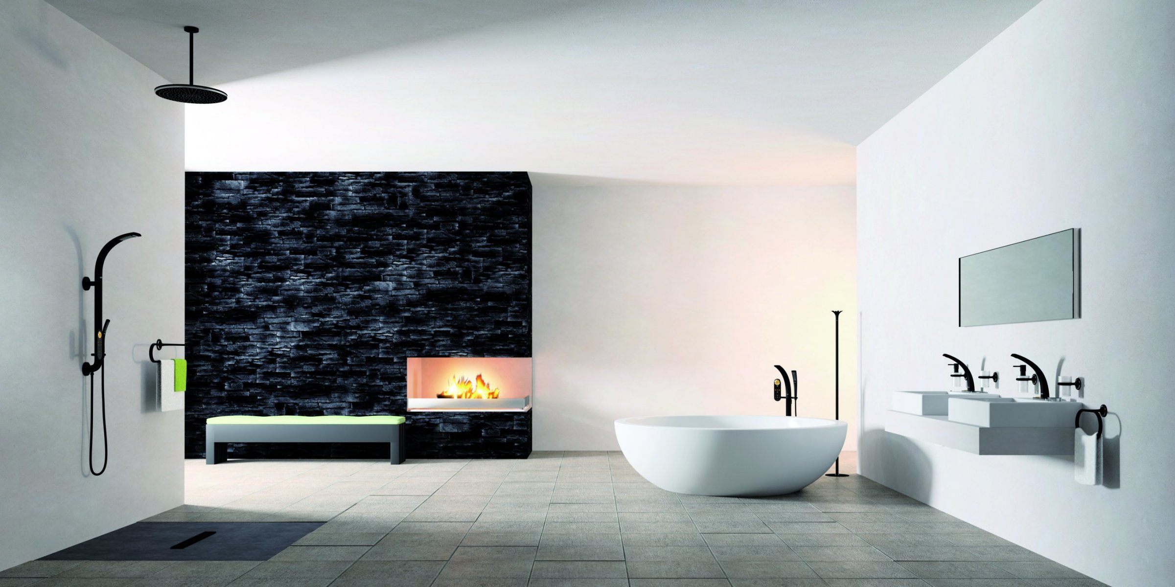 interno stile design casa villa camera bagno