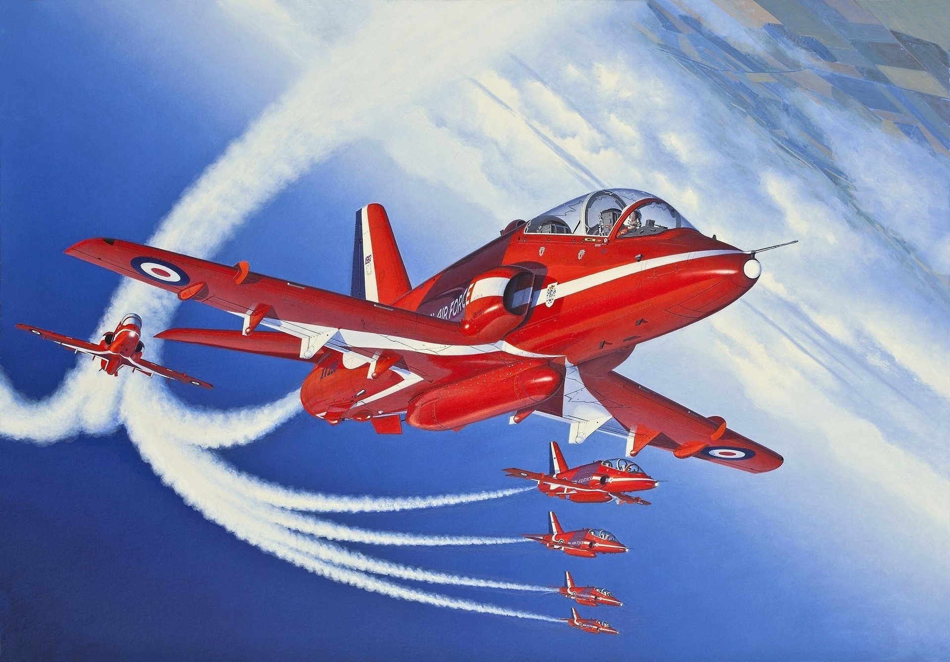 formation red arrows bae hawk t1 dessin avion