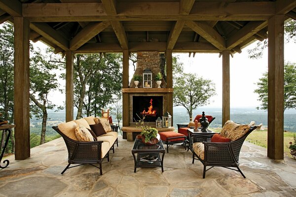 Outdoor veranda on the ocean