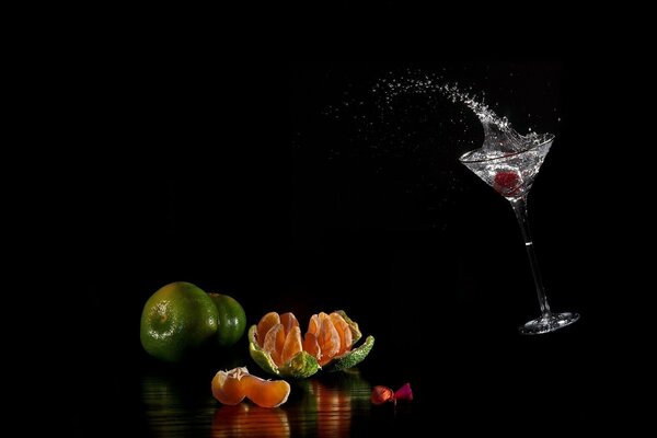 Crystal water splashes on a black background