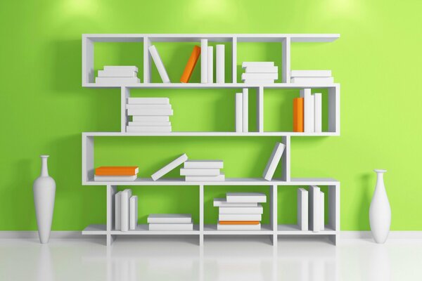 Stylish white bookshelf