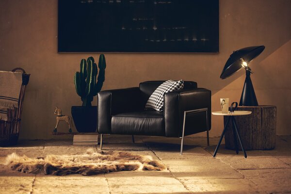 Chaise longue avec lampadaire design