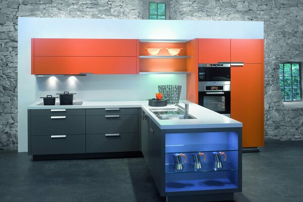 Design lumineux de cuisine moderne