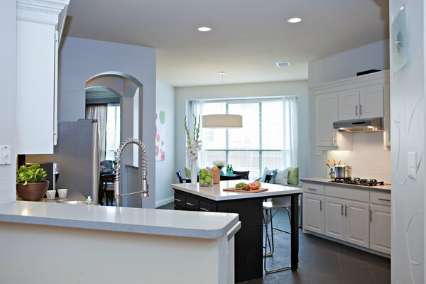 Kitchen interior in white