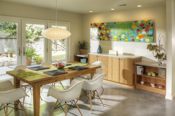 Beautiful interior of the dining room in the cottage