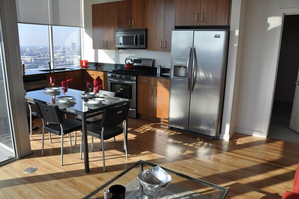 Kitchen design in a modern apartment