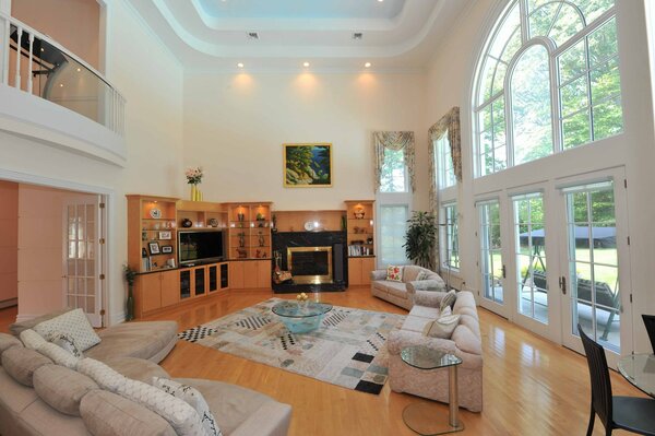 Interior of a living room in a large house