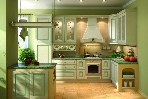 Design della cucina in stile rustico