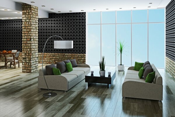 Large living room in a modern style