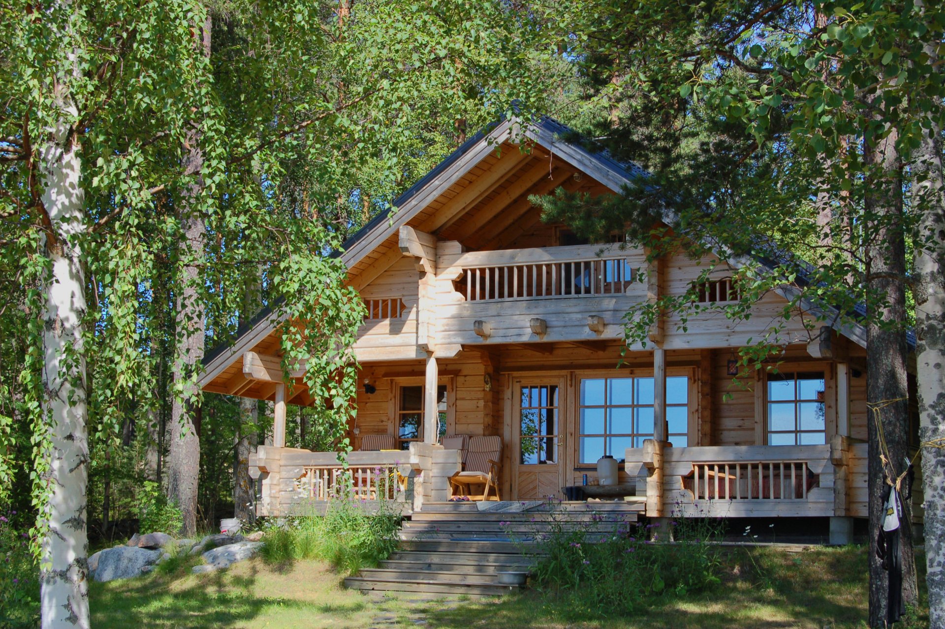 innenraum tapete haus aus holz natur gemütlichkeit zuhause