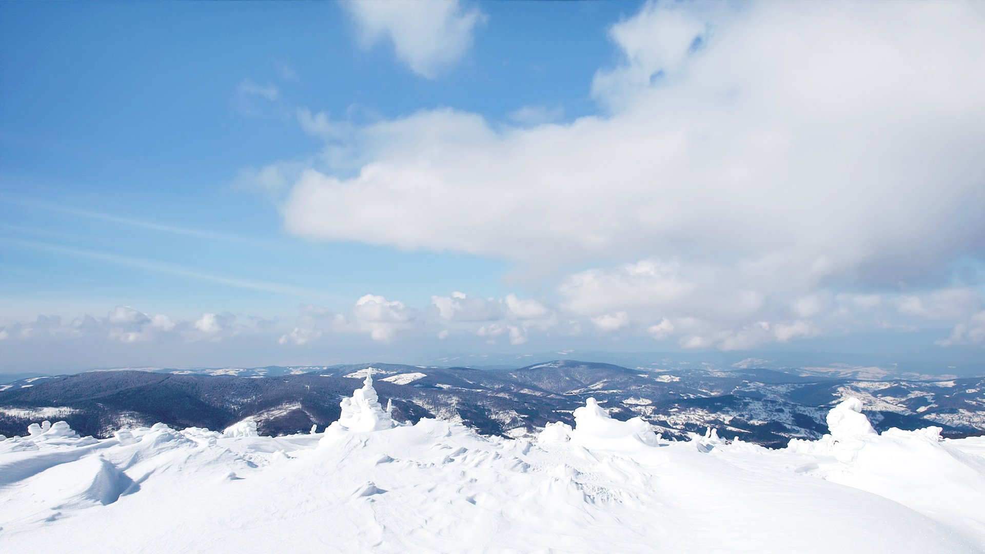 natur berge winter himmel schnee obloka drifts wallpaper