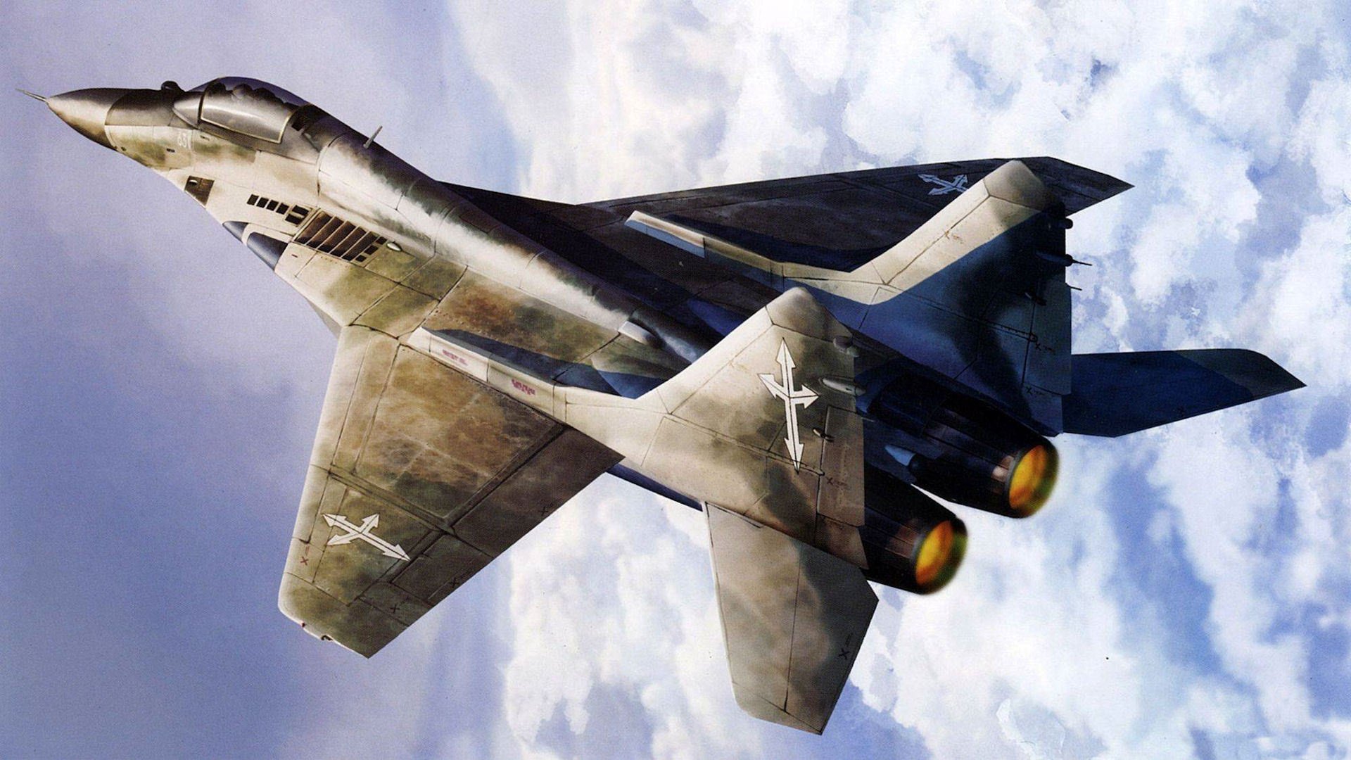 arte mig-29 avión dibujo