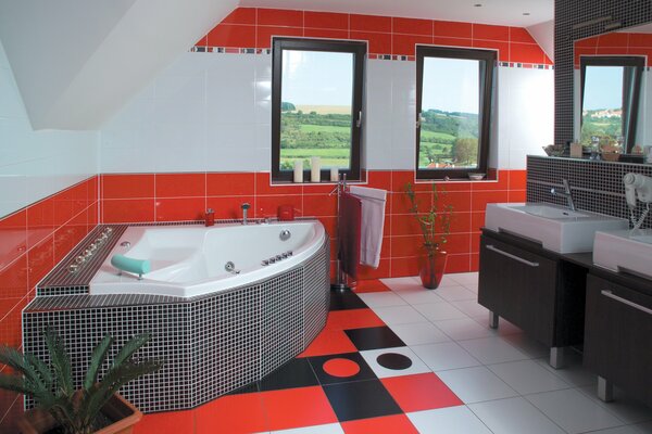 Bright bathroom design