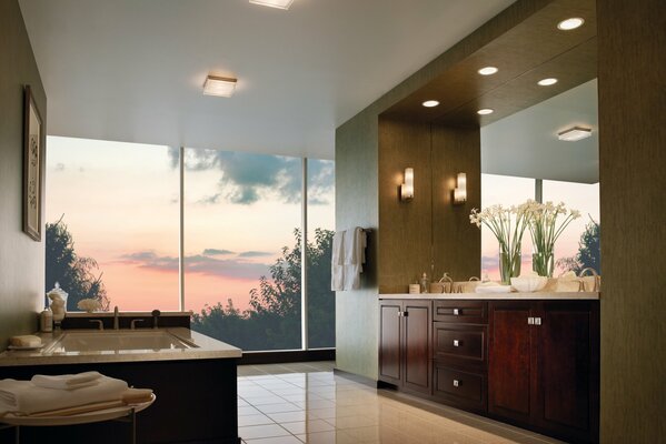 Design of the bathroom in the villa