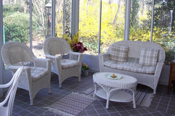 Stylish interior design of the veranda