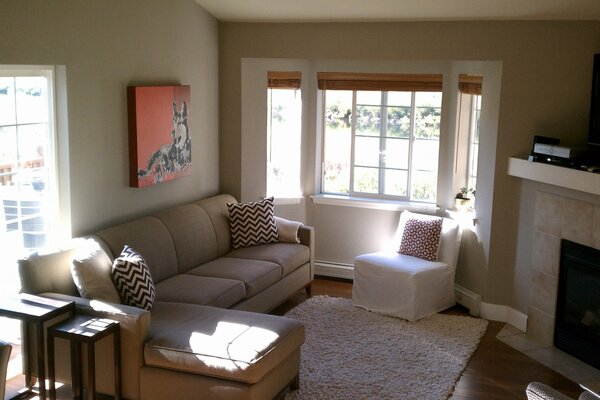 Interior living room in beige tones