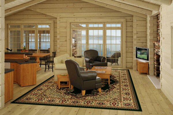 Living room in a cottage interior