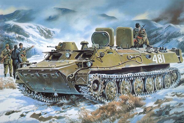 Armored , multi-purpose tank, art, oil