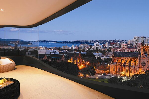 Vista dalla finestra dell elegante balcone