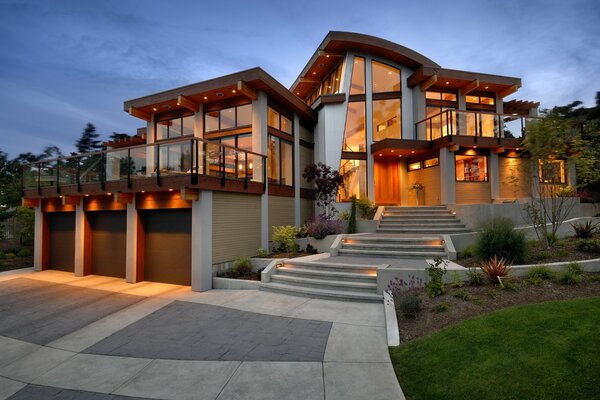 Stylish house with stairs