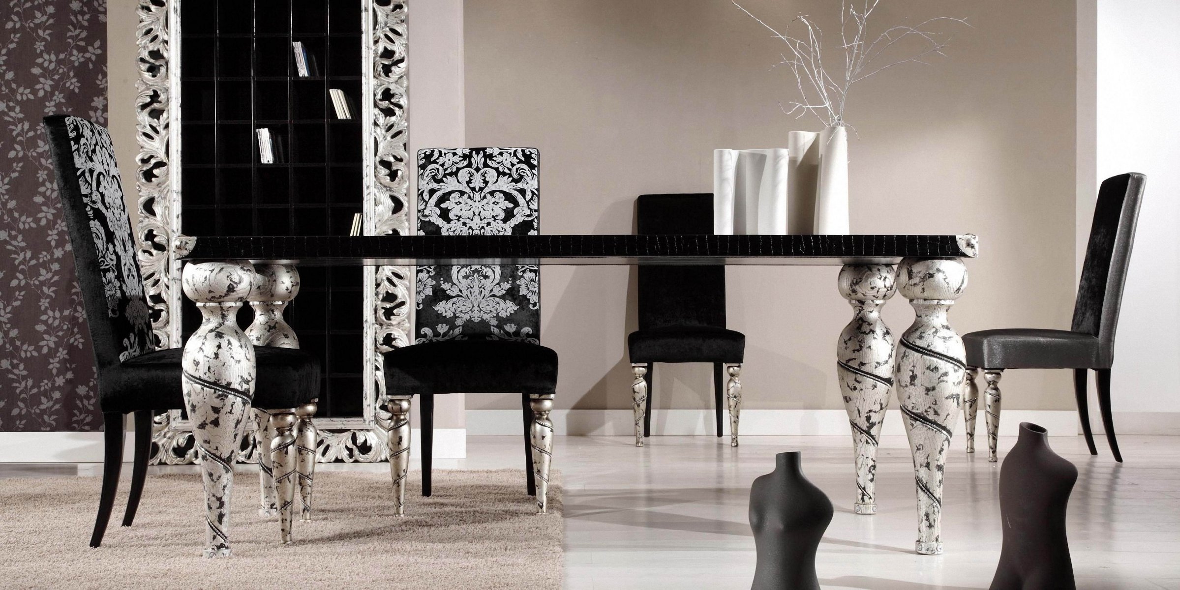 interior design style room kitchen table chairs black white black and white h b silver