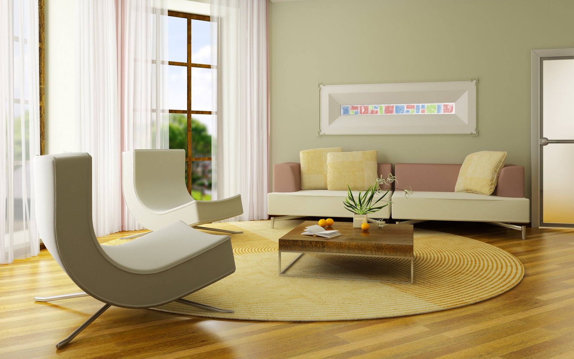 interior room . apartment design style furniture dining chair form plants sofa pillow window