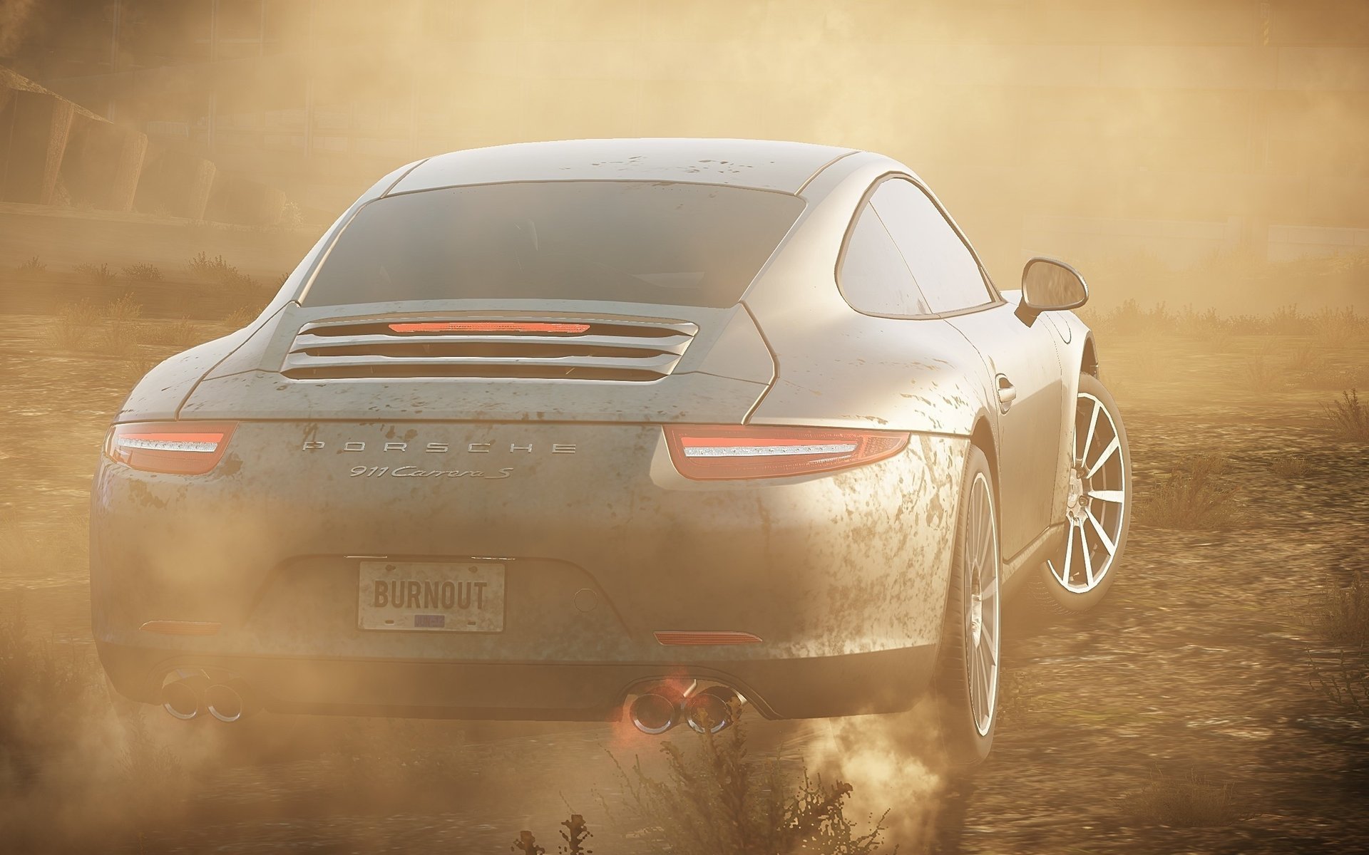 need for speed most wanted 2012 дым гонка porsche 911 пыль