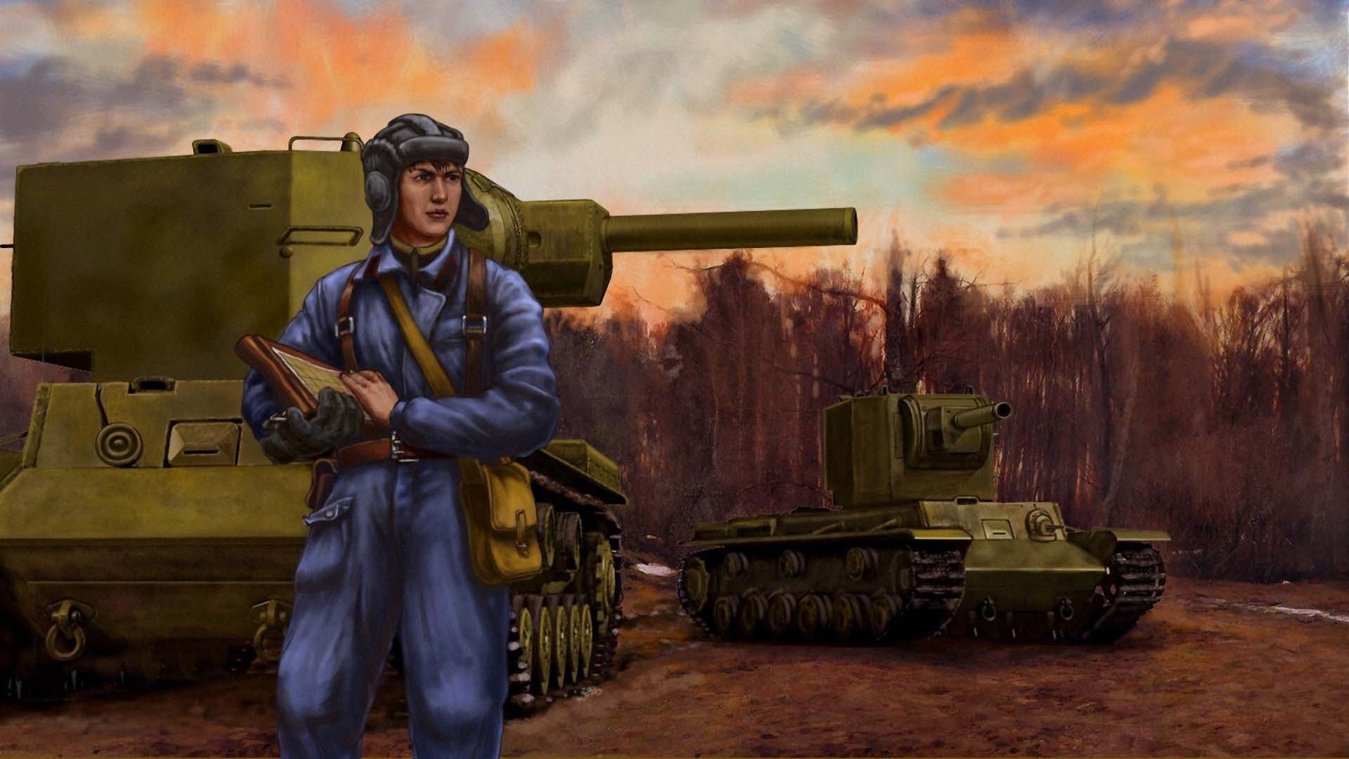 arte soviético kv-2 klim voroshilov pesado ww2 tanque