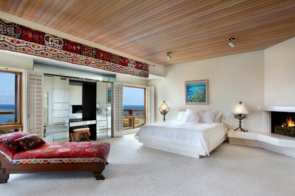 Bedroom interior design in oriental style