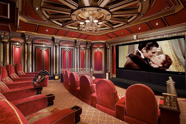 Home cinéma avec un intérieur chic