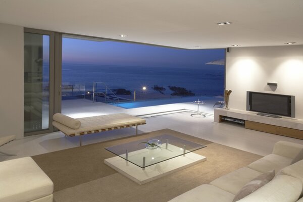 Vue sur la mer depuis le penthouse