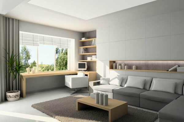 Chambre confortable dans un design moderne