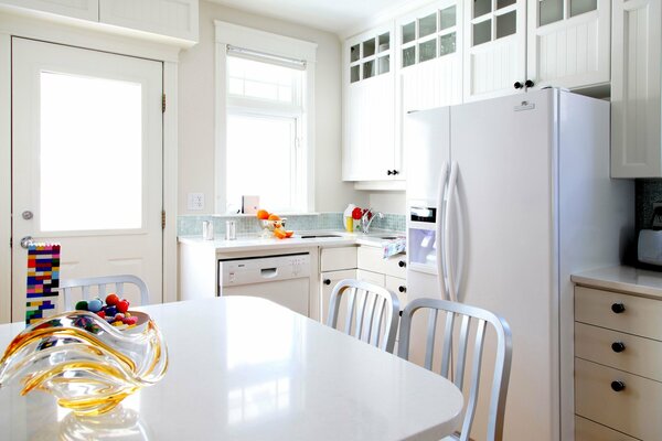 Cozy kitchen in white