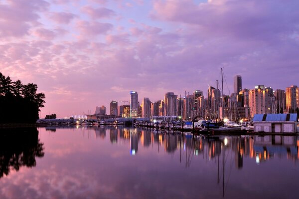 Vancouver Canadá rosa amanecer