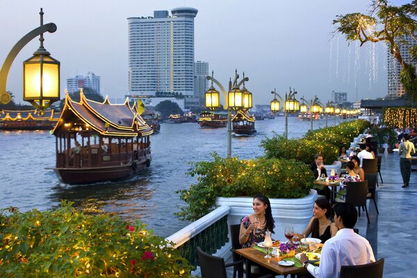 Thailand Bangkok city restaurant in nature