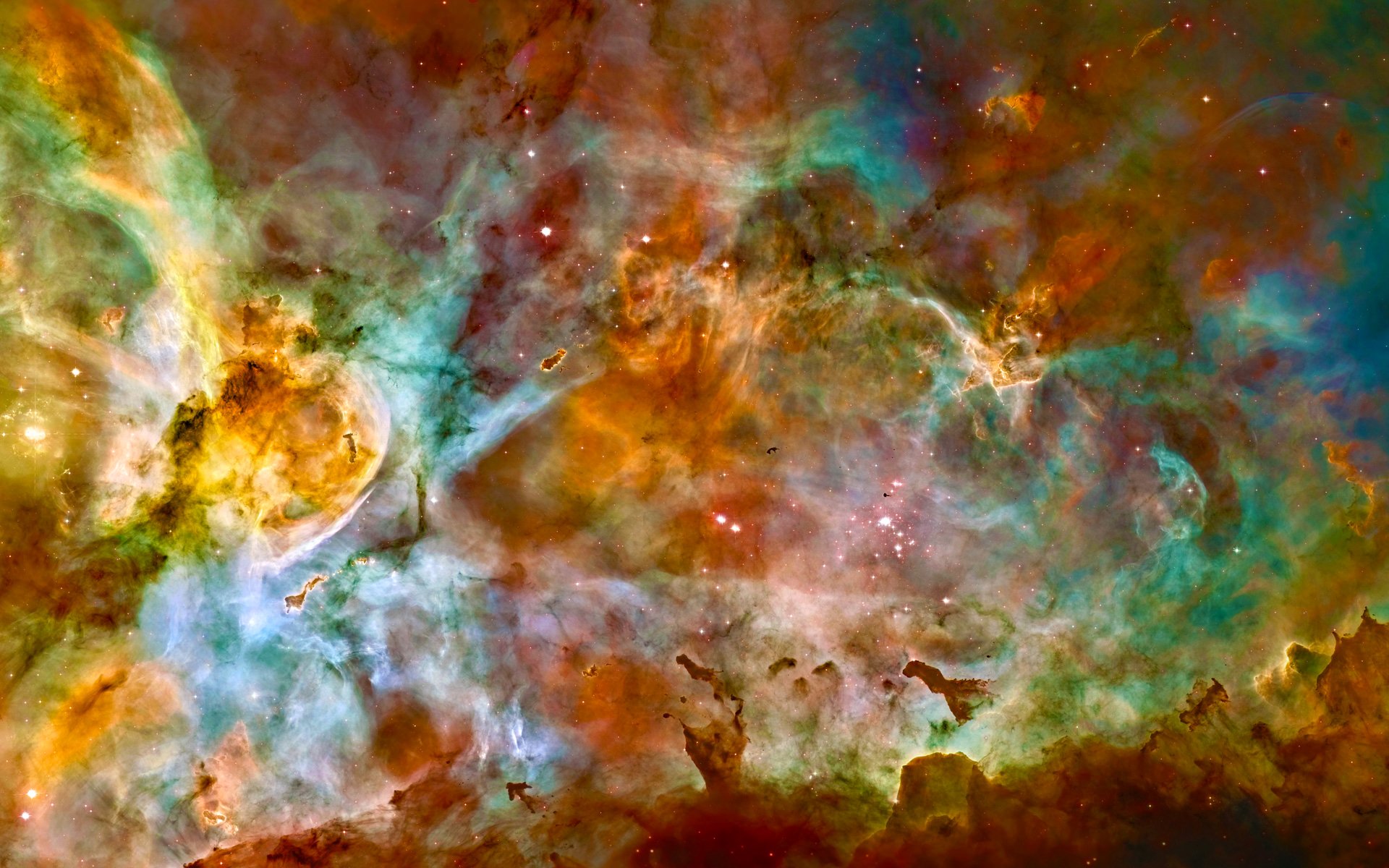 carina nebula star paint hubble