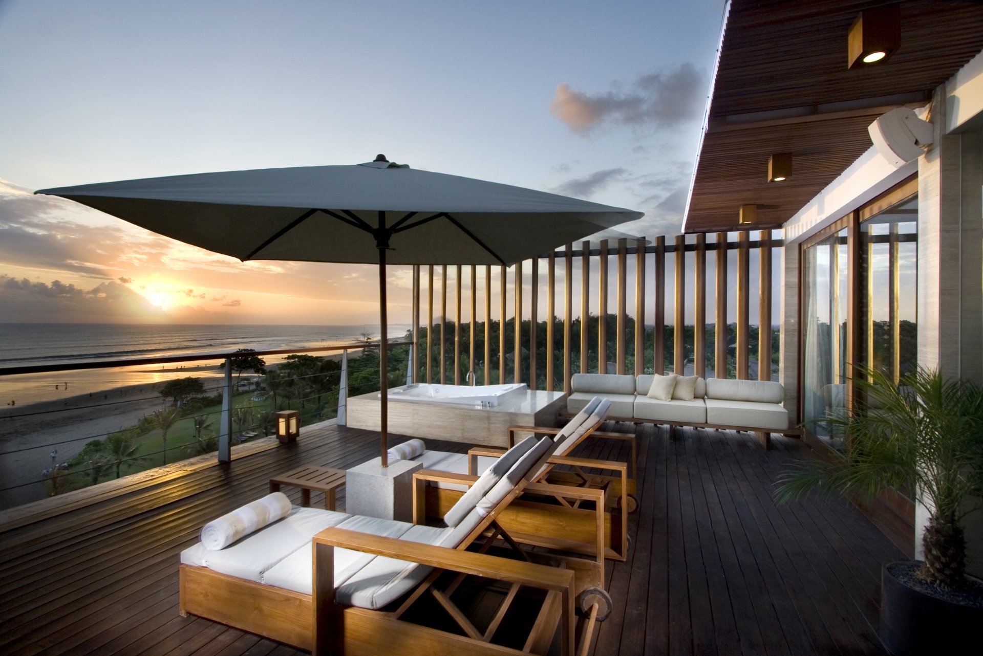 architektur veranda ufer aussicht sonnenuntergang luxus stil schön strand prestige wiev entspannen